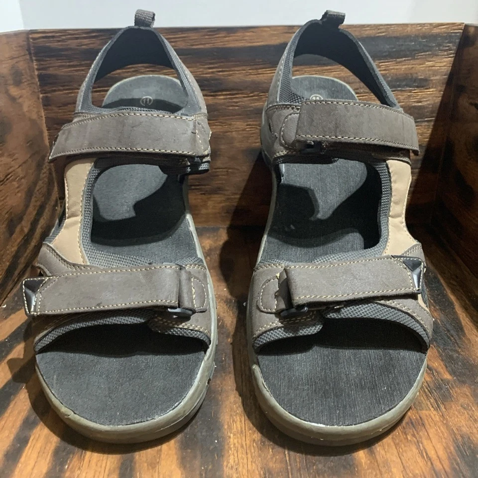 Sandálias sapatos Ozark Trail masculinas tamanho 11 esporte fluvial ao ar livre alça terreno marrom - Imagem 2 de 4