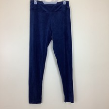 Cuddl Duds Women  s Blue Velour Leggings M Pajama Bottoms Winter Cabin Core