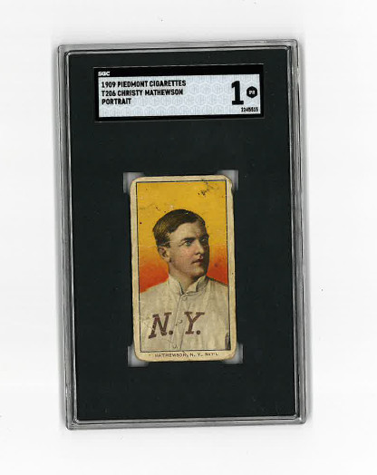 1909-1911 T206 Piedmont CHRISTY MATHEWSON SGC 1 tobacco baseball card