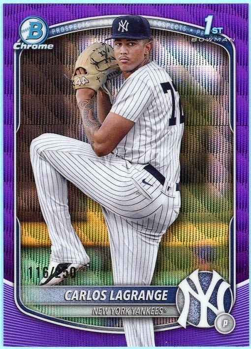 CARLOS LAGRANGE 2025 Bowman Chrome #BCP-202 1ST PURPLE WAVE REFRACTOR /250