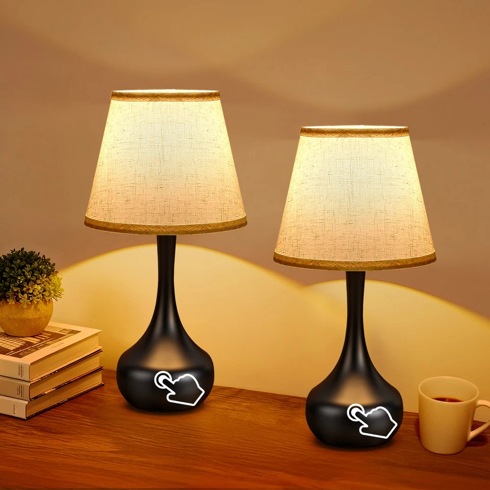 Table Lamps 17'' Set of 2 Touch 3-Way Dimmable for Living Room Bedroom Bedside - Image 4 of 4