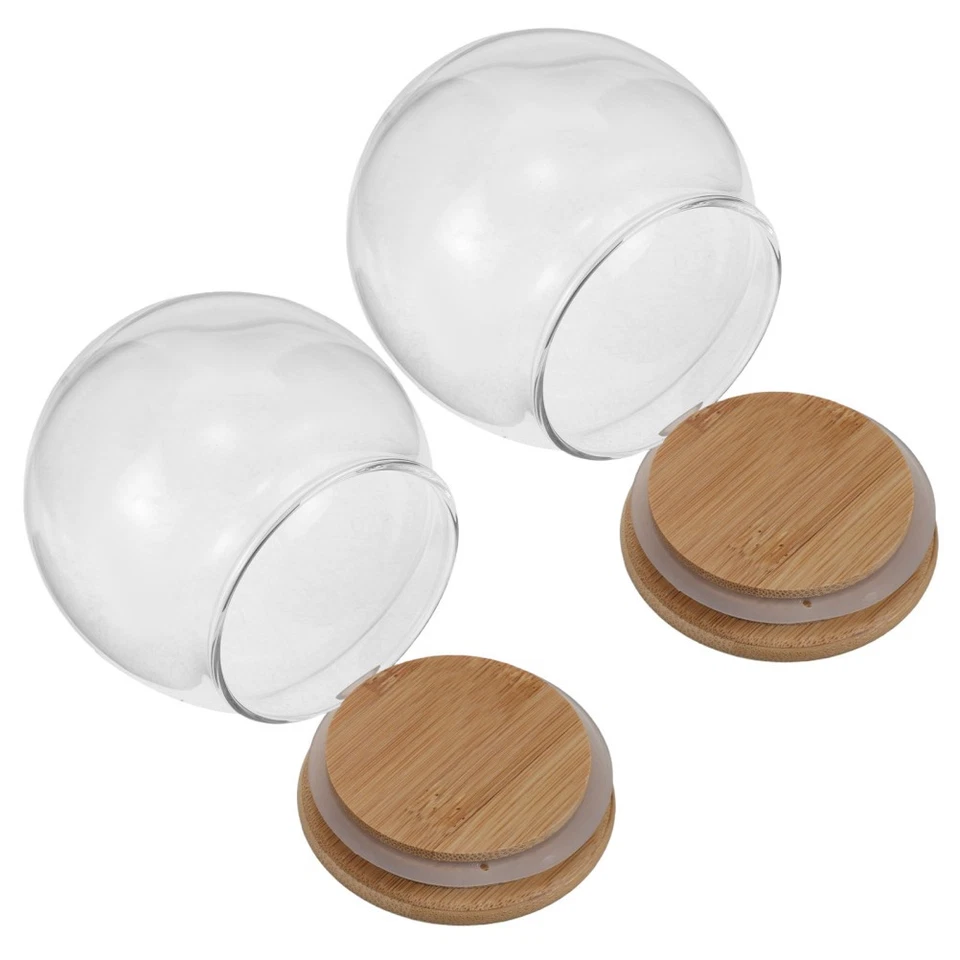  2 Stück durchsichtige Glasglocken – Ewige Blumenglocke mit Sockel – - Bild 3 von 4