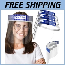 Reusable Face Shield Mask - 48 Clear Plastic Safety Shields