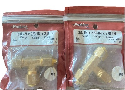#ad 2 Pack ProLine CP 114NLB 3 8quot; X 3 8” X 3 8” Compression Fitting Tee Brass $15.63