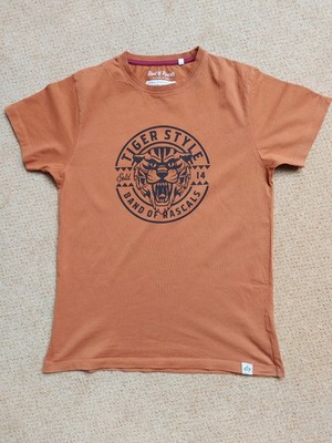 Band of Rascals T-Shirt, Gr.158, orange mit Tiger-Motiv, Bio-Baumwolle