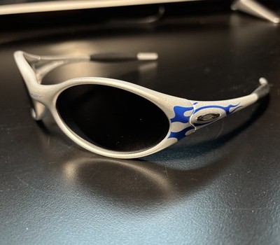 美品 オークリー アイジャケット グレー ミラーレンズ USA y2k Authentic Vintage Oakley Eye Jacket Flames Polarized Sunglasses