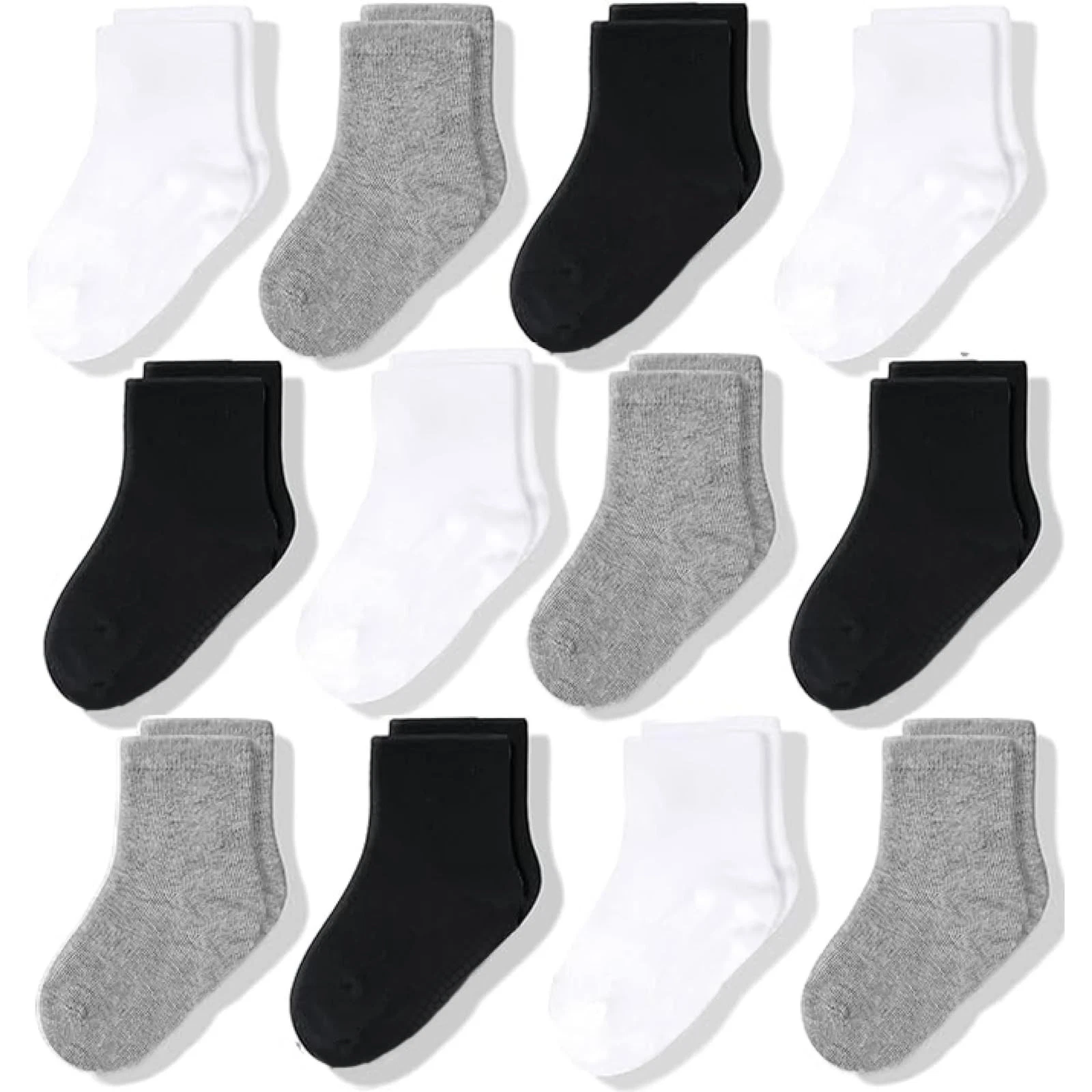 CozyWay Baby & Toddler Crew Socks - Soft Breathable 3-5T, Black White Gray
Opens in a new window or 