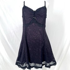 Cosmic Aura Whimsigoth Lace Mini Dress M Fairy Grunge Coquette Dark Romantic Y2K