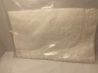 VINTAGE BATTENBURG 100% COTTON WHITE KING SHAM WITH EMBROIDERED LACE & CUTWORK