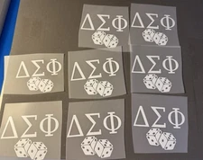 Lot 7 Delta Sigma Phi Dice ΔΣΦ DTF Shirt Chest Transfer DIY Craft Direct To Film