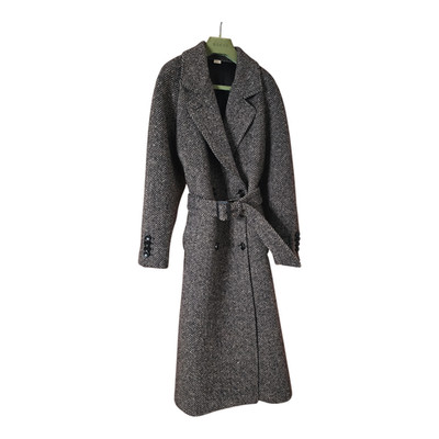 Gucci Wool Herringbone Double Breasted Coat Size 38