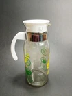Vtg Pyrex Lemon / Lime Juice Carafe = 1 qt. = Pyrex "Welcome Degustation"