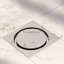 Square Invisible Shower Floor Drain Grate Waste Anti-Odor Wetroom Bath Drainage