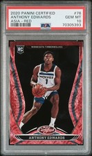 2020-21 Certified Anthony Edwards RC #76 Asia Red Rookie Card - PSA 10 (Low Pop)