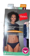 Hanes Tagless Bikini Sz. S 6Pk Panties Comfort Flex Fit Microfiber Stretch Women