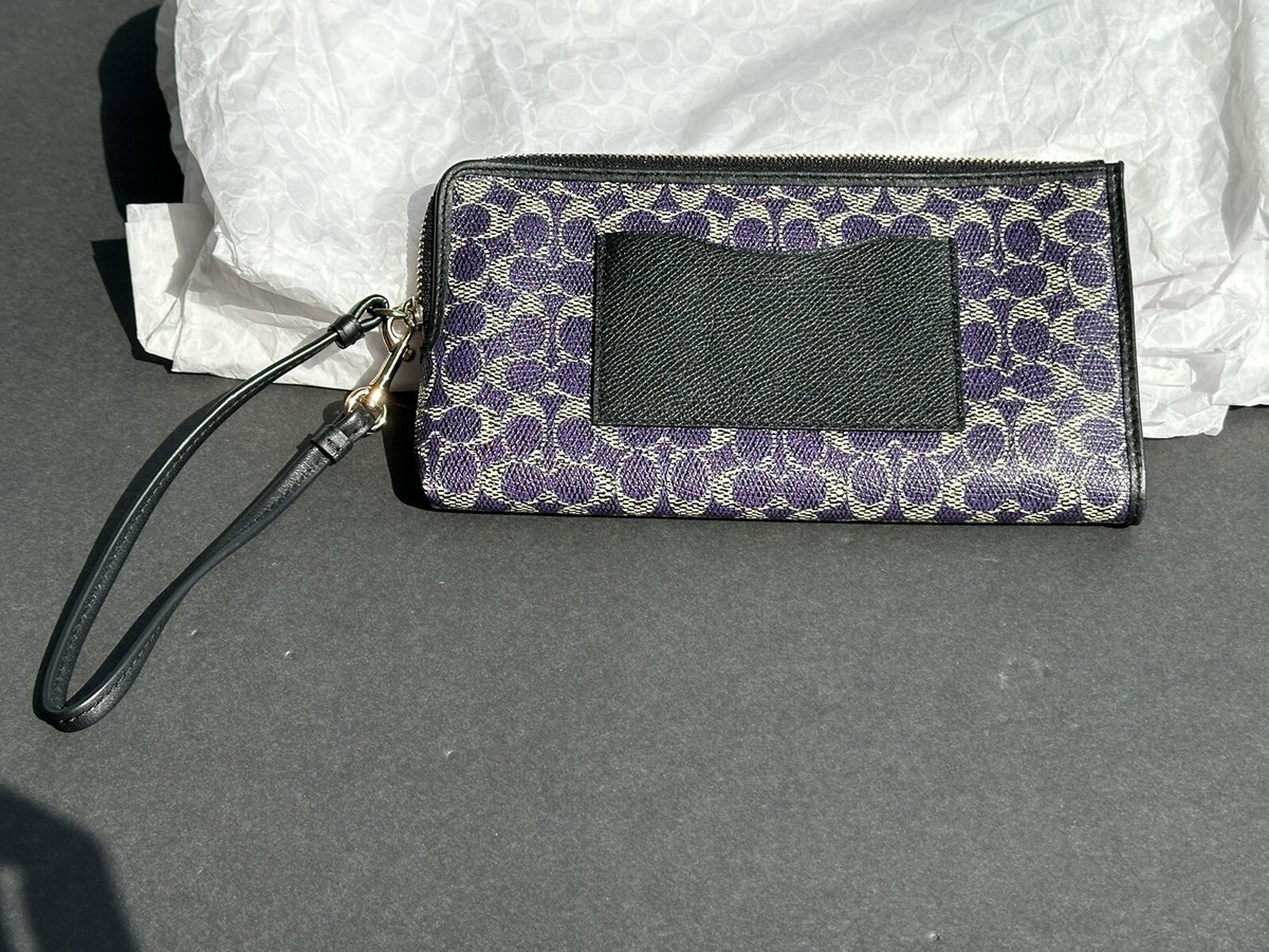 Coach 52462 Coated Canvas Signature L Zip Zippy Wallet Wristlet