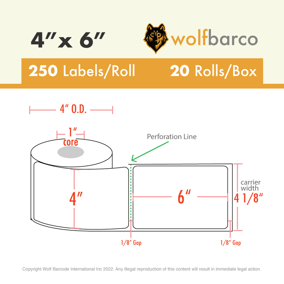 Zebra Labels 4x6 12 Rolls Direct Thermal Labels 4x6 Inch - 250 Labels Per Roll For Zebra LP2844 & Eltron ZP-450 6x4 Thermal Labels - Foto 4