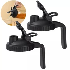 2 Pack Mason Jar Pour Spout Lids Plastic Pitcher Flip Top For Wide Mouth Jars