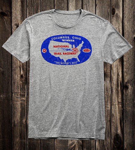 Hot Rod Tee T Shirt Drag Race Racing Nostalgia National Trail Raceway OHIO - Picture 8 of 11