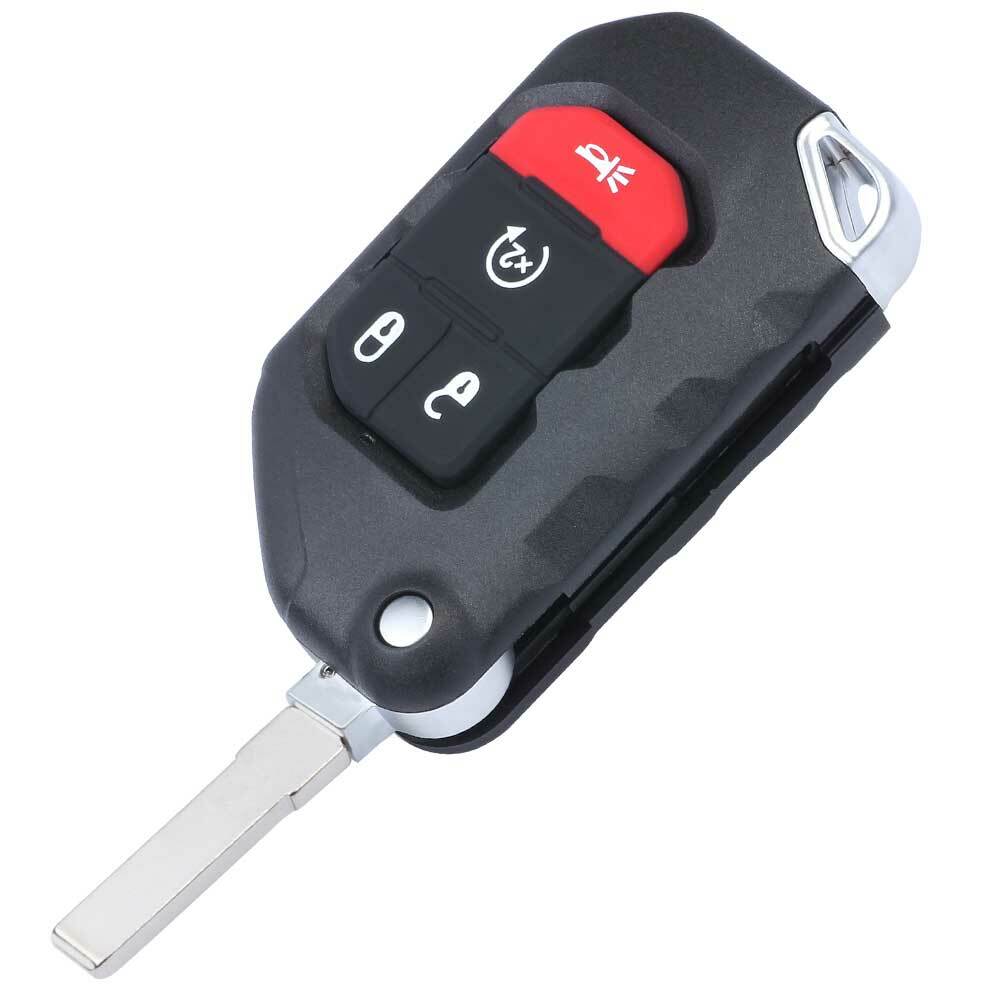 Flip Key Fob Shell Case for 2018 2019 Jeep Wrangler JL 68292944AA ...