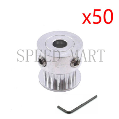 50 PCS GT2 Timing Belt Pulleys 16T 6.35mm Bore 7mm Width for RepRap 3D Printer