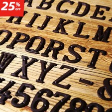 Retro Cast Wrought Iron Black Antique House Door Alphabet Letters Numbers DIY UK