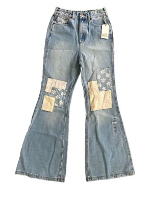 Wrangler x Billabong Womens Bell Bottom Jeans True Blue