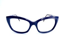 Kate Spade Blue Cats Eye Wayfarer W Leopard Temple Glasses Johanna FX8 53 17 135