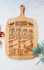 Kitchen Conversion Chart Cutting Board 10" x 6" Beechwood