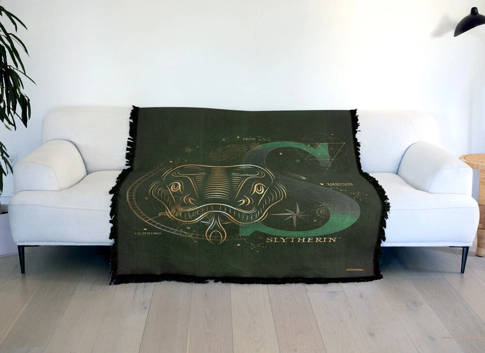 Harry Potter Blanket, 50"x60" Celestial Slytherin Woven Blend Throw