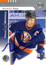 Michael Peca autographed Hockey Card 2002 Upper Deck Piece of History #57
