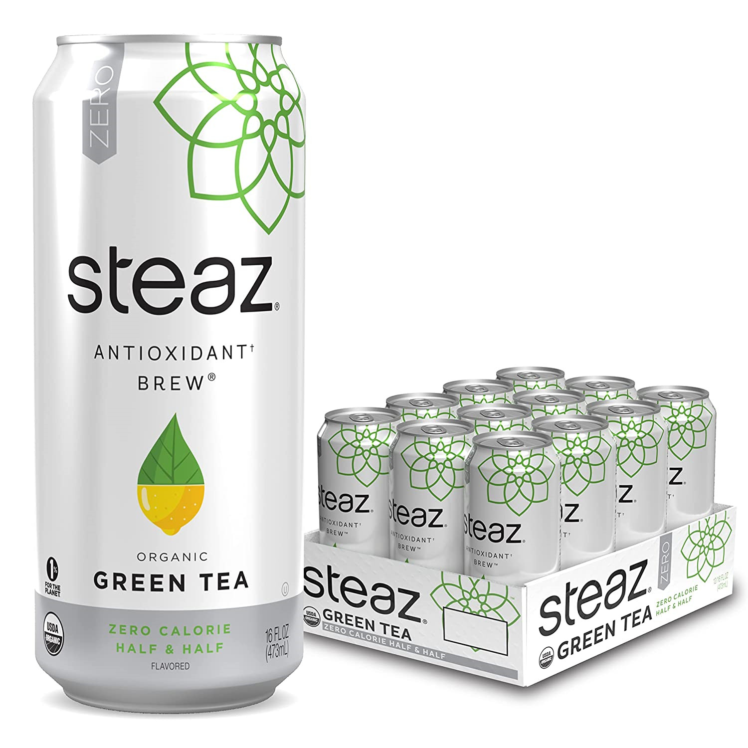 Z Organic Zero Calorie Iced Green Tea Half & Half 16 Oz Pack