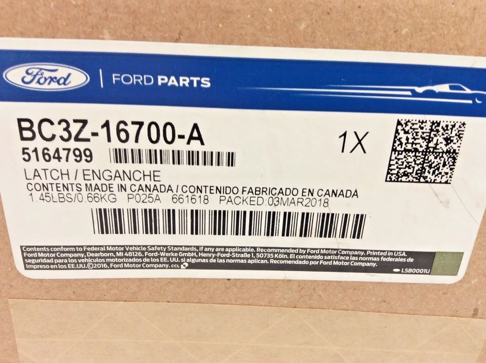 Ford F250 F350 F450 F550 Super Duty 2011-2016 capó pestillo seguridad nuevo OEM Foto 4 de 4