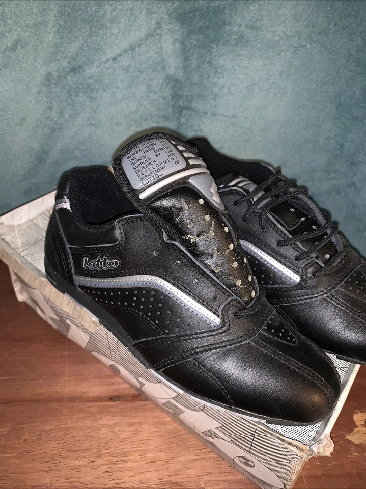 Vintage 1980s deadstock LOTTO Finesse Lo Aerobic black leather shoes womens 5.5 - Image 3 of 4