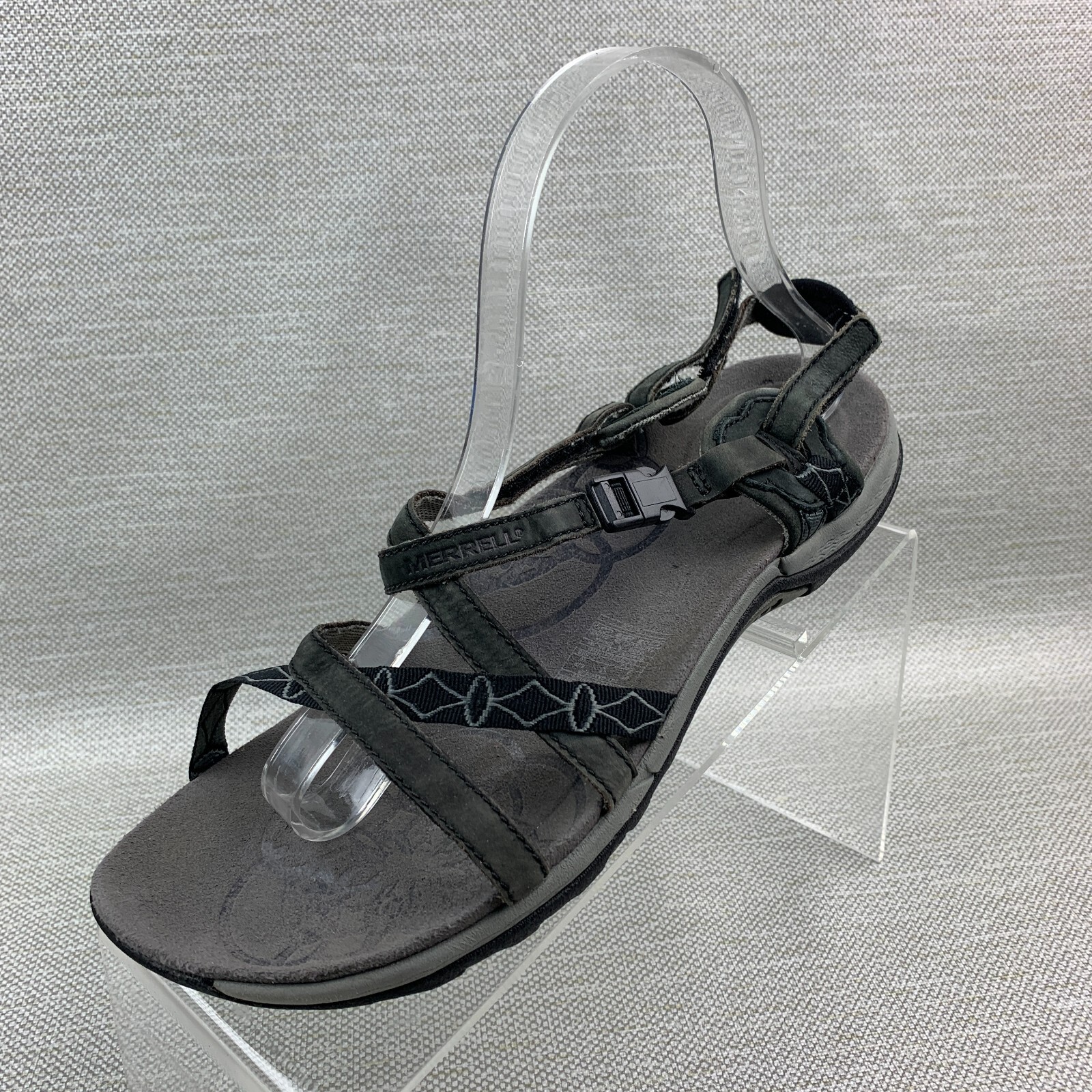 Sandali Merrell Jacardia J57598 neri multi ballerine cinturino pelle tessuto taglia 9