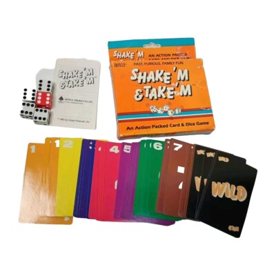 1983 Hoyle Shake'm & Take'm Card Dice Game Complete Box Damage