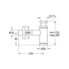 GROHE Odor Trapper 28912 for Vanities 1 1/4" Supersteel