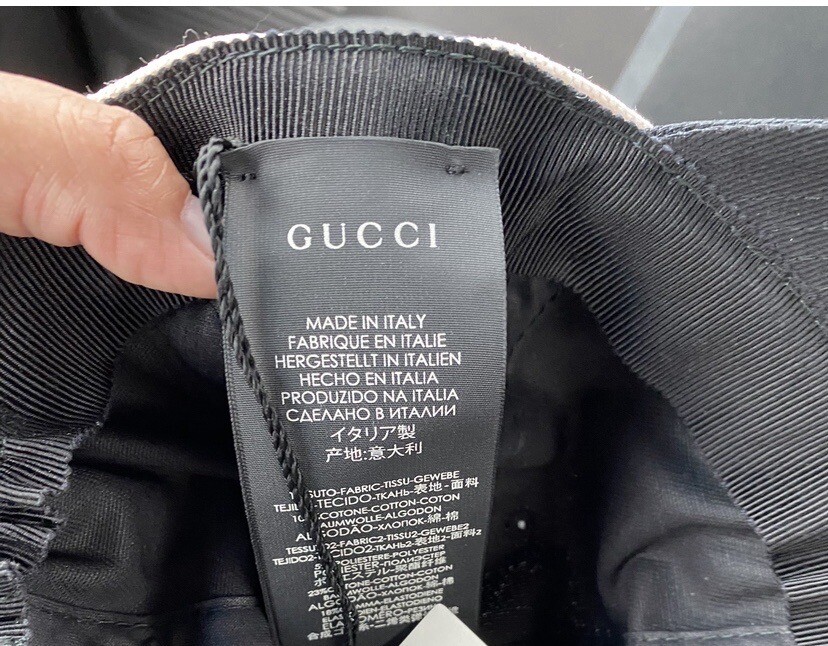 Gucci Black Gabardine Baseball Cap Hat Unisex Size L Logo image 3