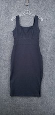 Banana Republic Dress Womens 8 Blue Square Neck Sheath Sleeveless Knee Length