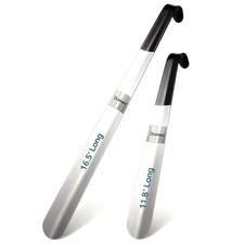 Doimeri 2 Pack Metal Shoe Horn, 16.5" Long Handle for 16.5"/11.8", Silver