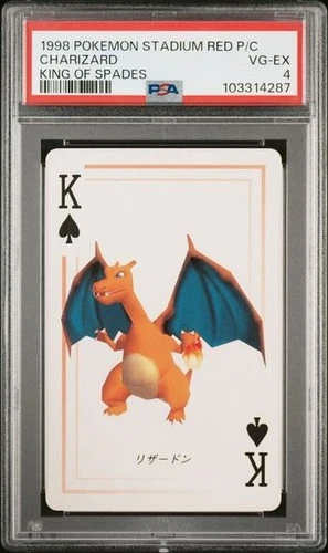 PSA 4 POKEMON PLAYING CARD CHARIZARD KING OF SPADES STADIUM BLUE 394