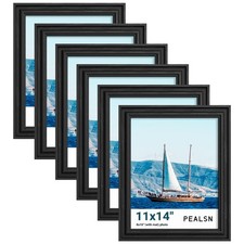11x14 Picture Frame Set of 6, Display Pictures 8 x 10 with Mat or 11 x 14 wit...