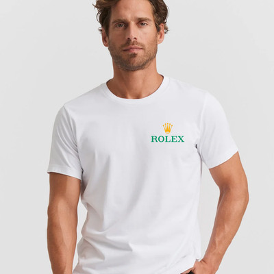 Premium Rolex T-Shirt  Menswear White Cotton Streetwear Casual Style Gift Idea