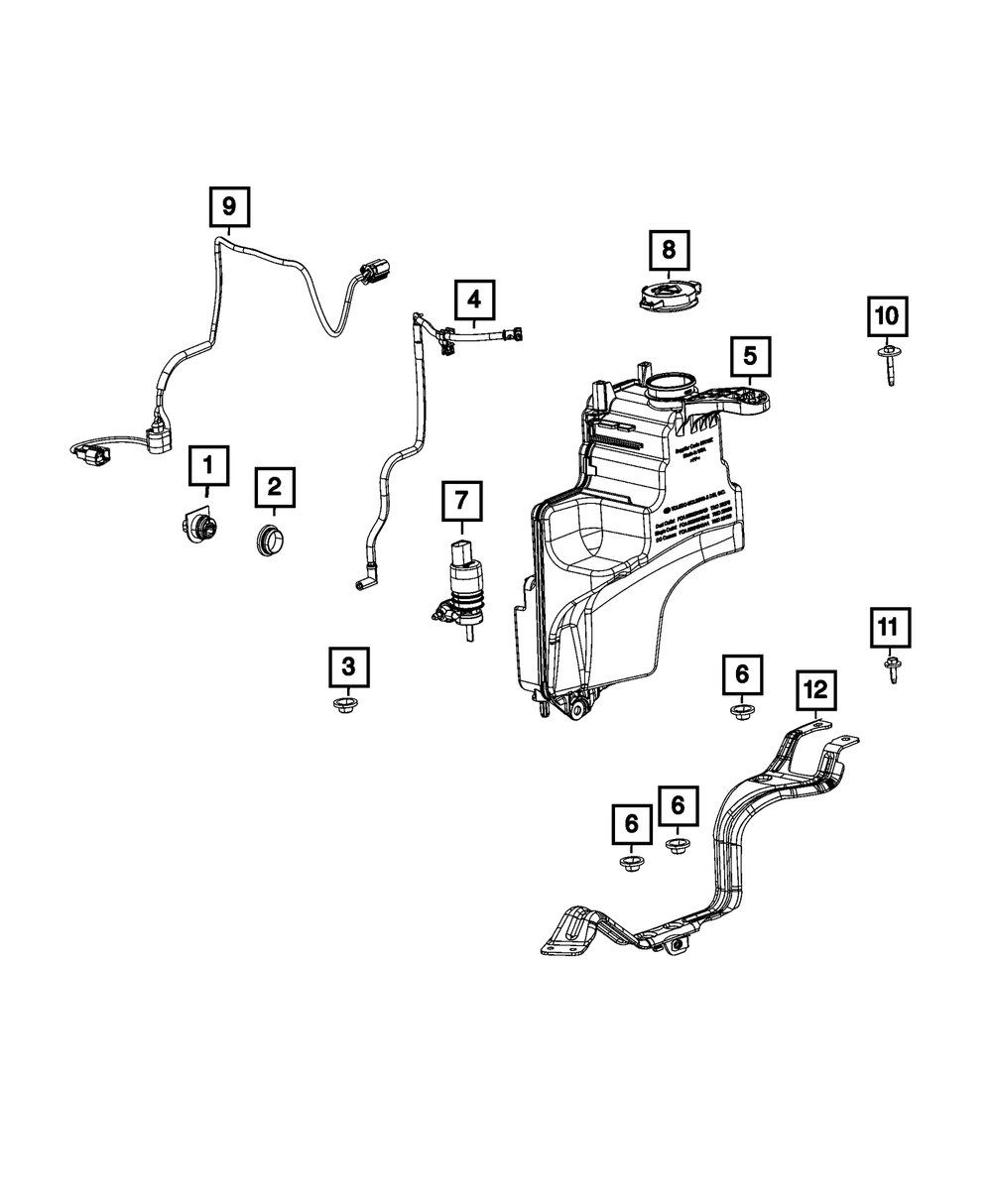 Genuine Mopar Windshield Washer Reservoir 68384283AB - OEM Replacement Part