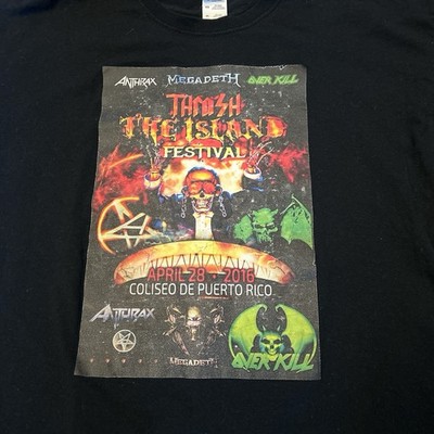 Thrash The Island Festival Metal Concert Black Tshirt Size XL Jerzees