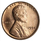 GEM BU 1954 LINCOLN WHEAT CENT PENNY - LOTS OF RED - *UPGRADE YOUR ALBUM!*