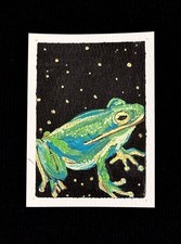ACEO Original Art - Frog, Animal, Nature - Acrylic - 2.5x3.5 by M.A.R