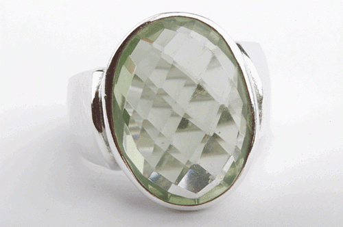 Ring mit grünem Stein 925 Sterlingsilber Gr. 52 *