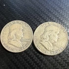 1950 & 1950 D Franklin Half Dollar 90% Silver