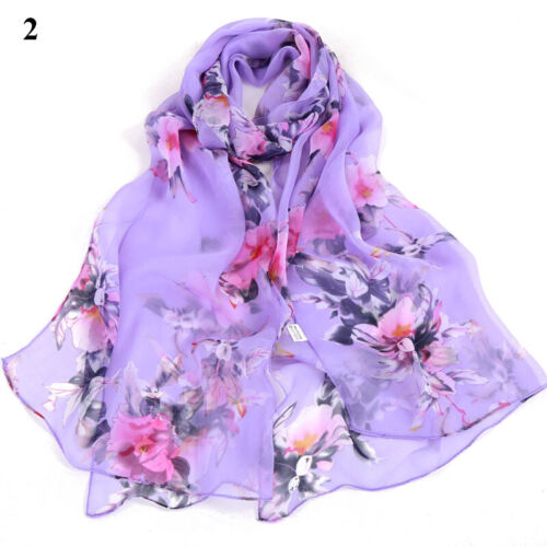 Long Soft Chiffon Scarf Plain Sheer Wrap Shawl Womens Large Stole Neck Scarves♧ - Picture 41 of 93